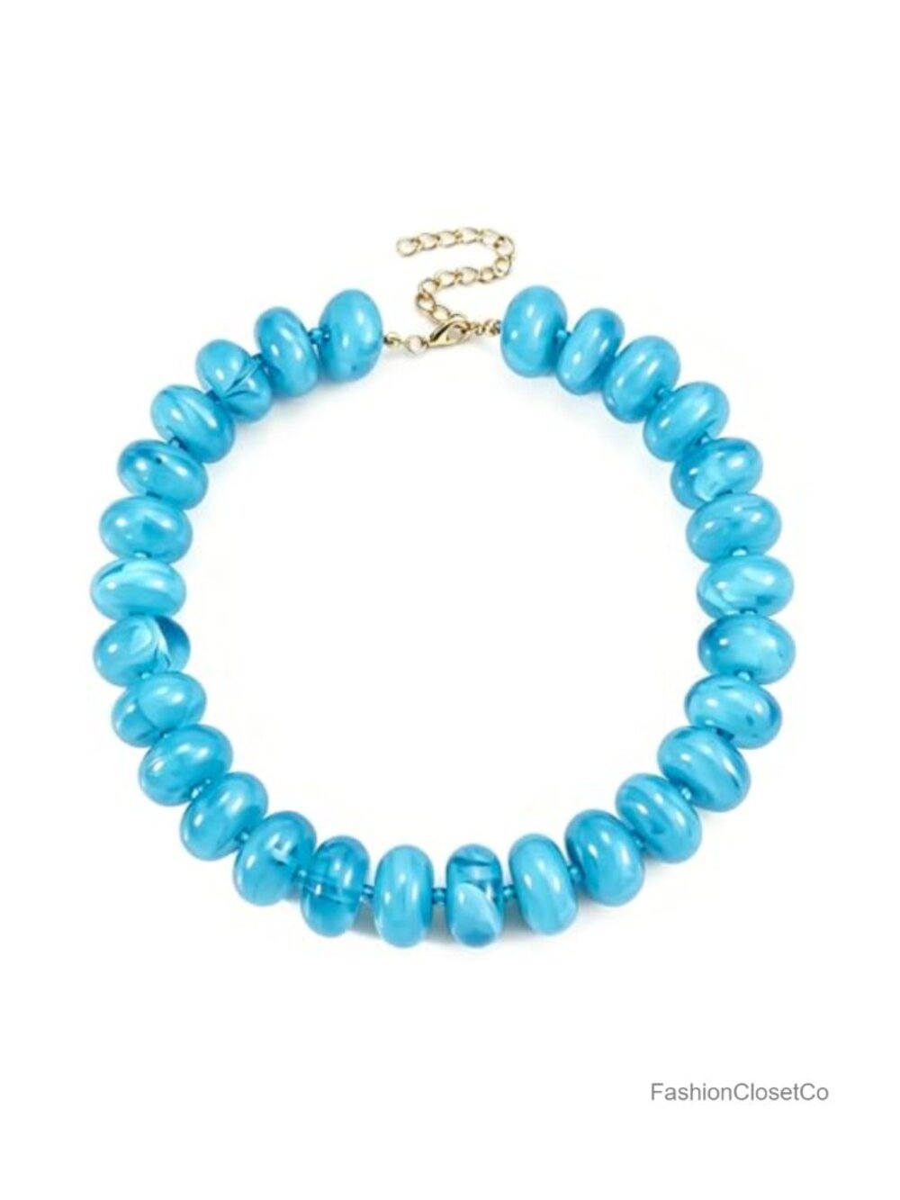 Chunky Resin Beaded Statement Necklace Boho Summer Beach